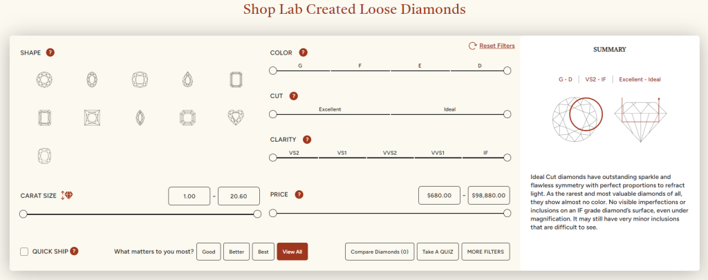 Grown Brilliance loose-diamond search
