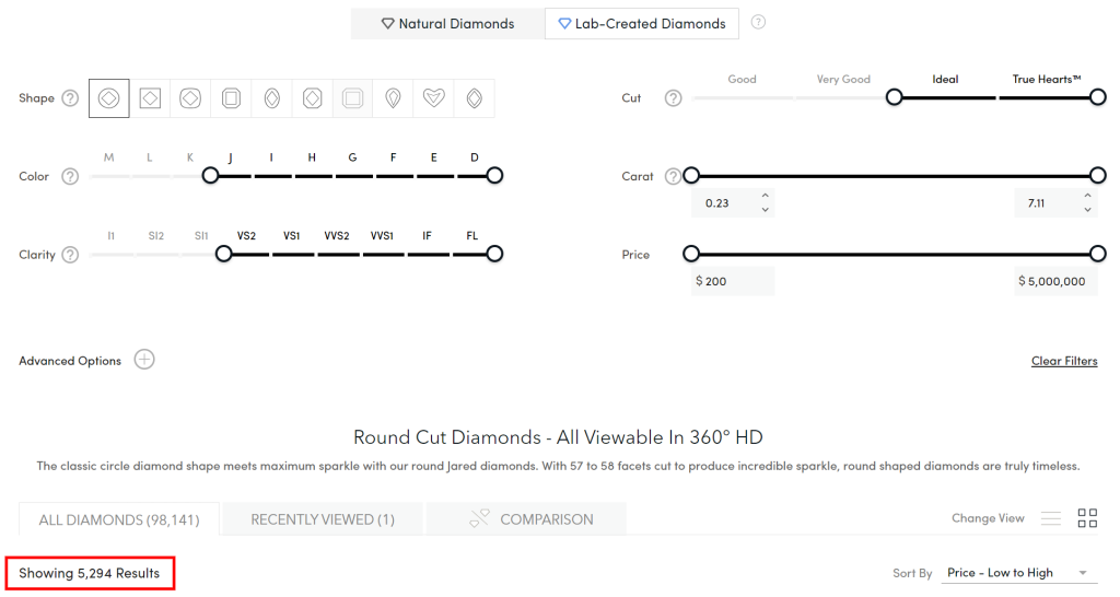 Jared loose-diamond search results