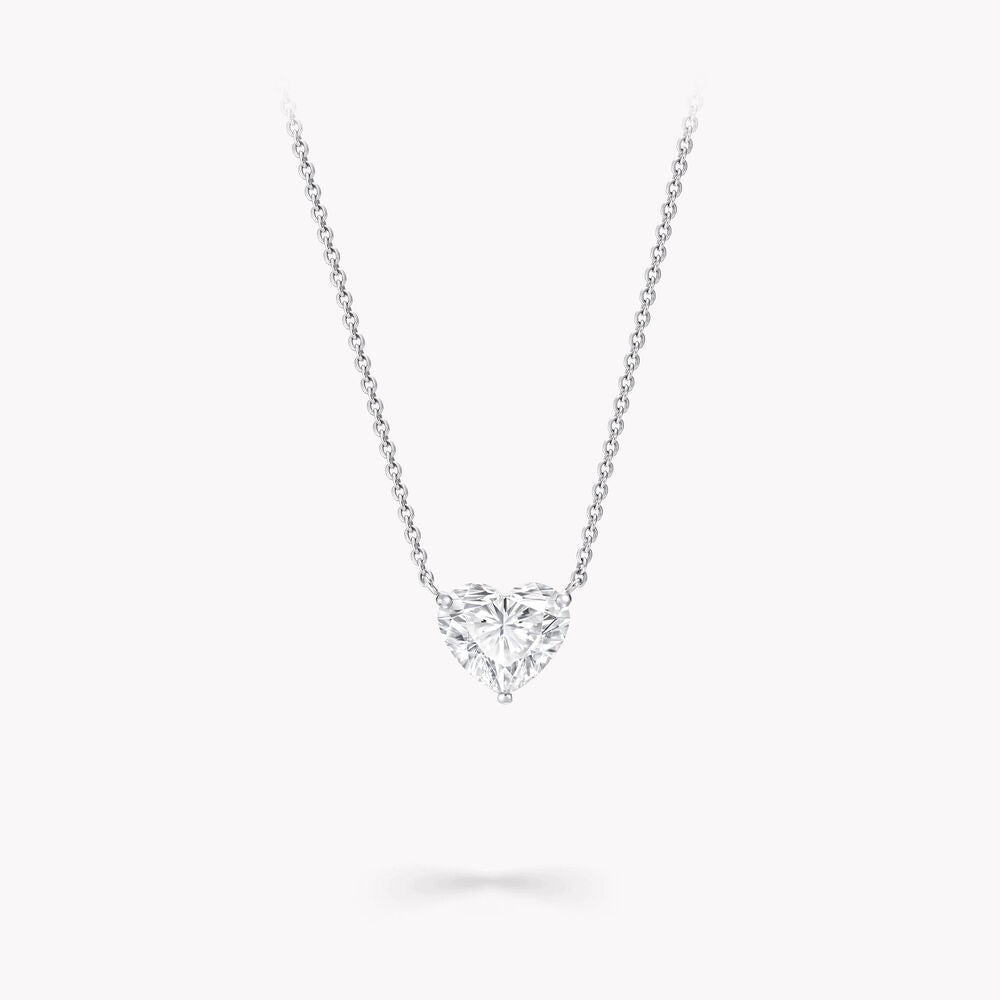 Heart-shaped lab-grown diamond solitaire pendant