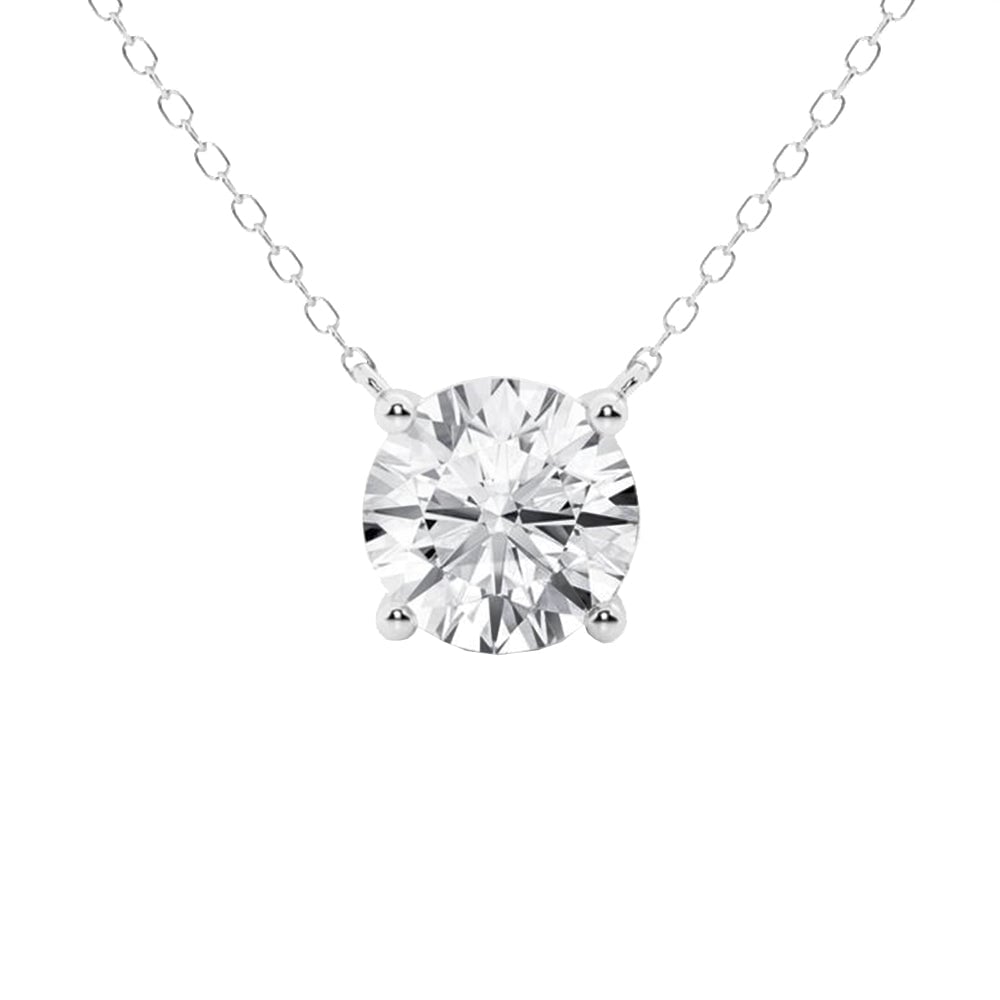 Round lab-grown diamond solitaire pendant