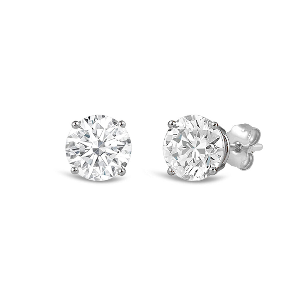 One-carat-total-weight lab-grown diamond stud earrings in white gold