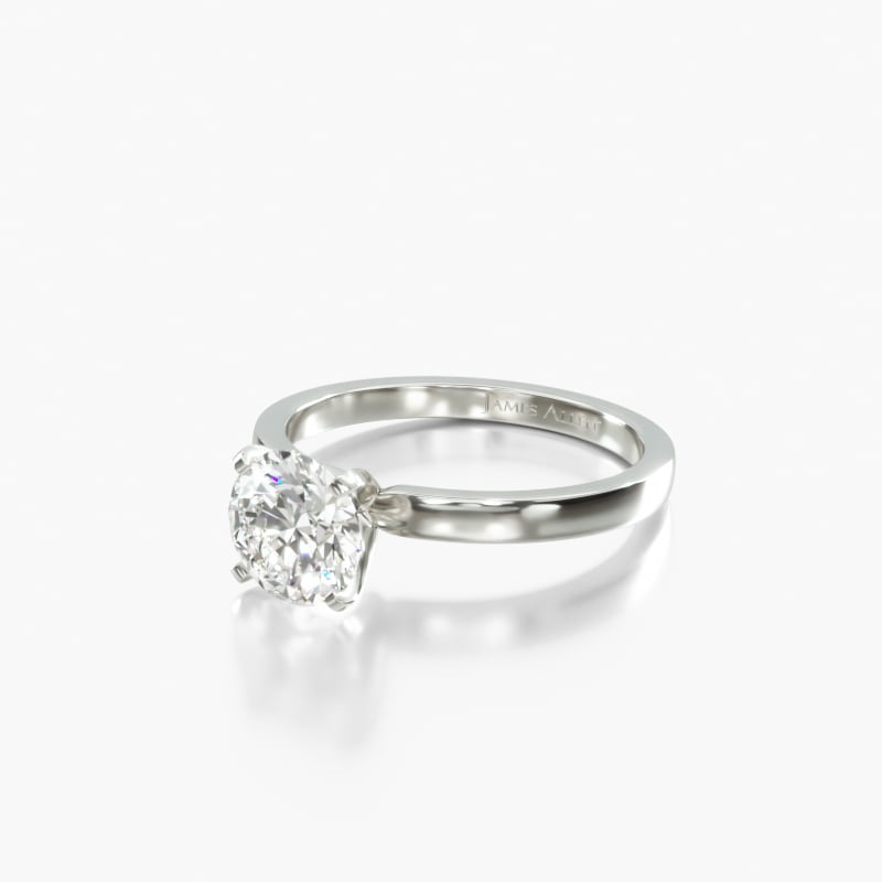 Three-quarter-carat round lab-grown diamond in a pavé engagement ring