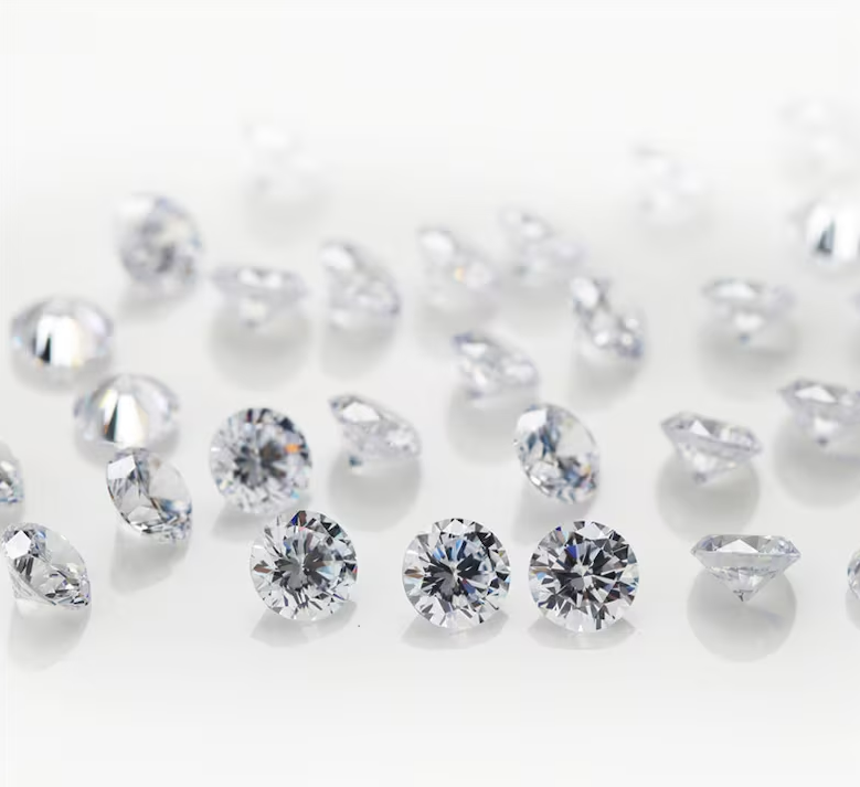Lab-grown diamond compared with cubic zirconia