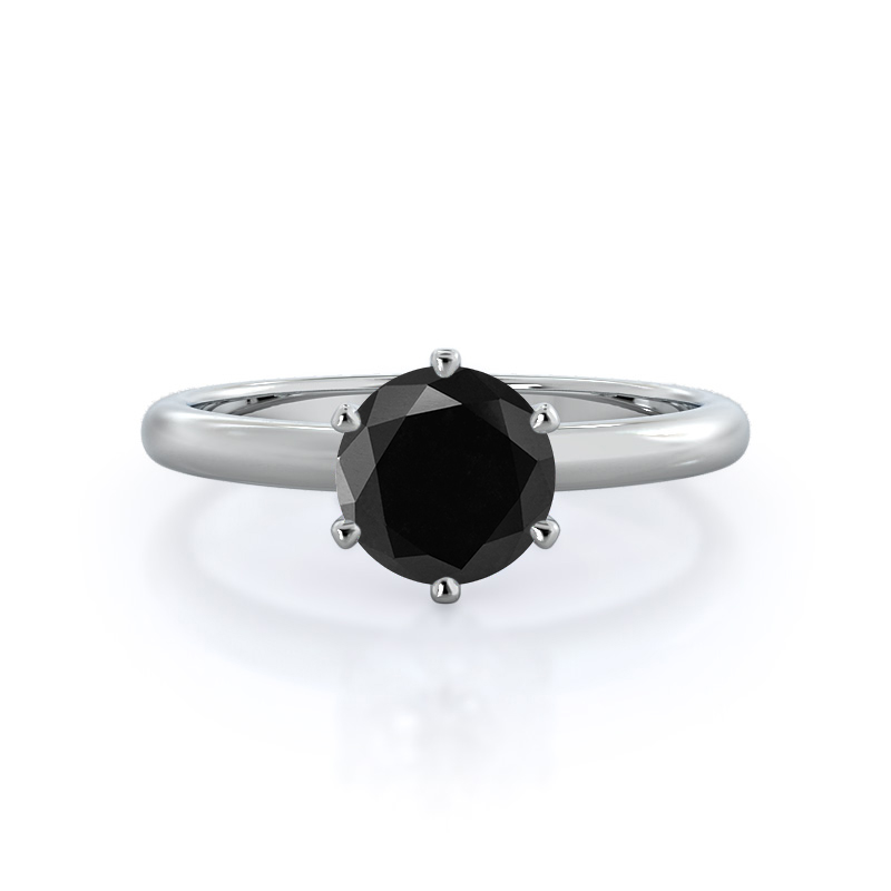 Black lab-grown diamond ring