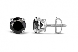Black lab-grown diamond stud earrings