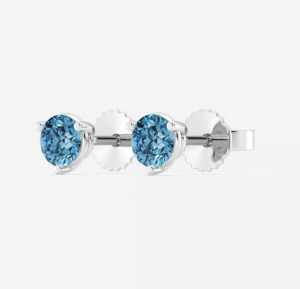 Blue lab-grown diamond stud earrings