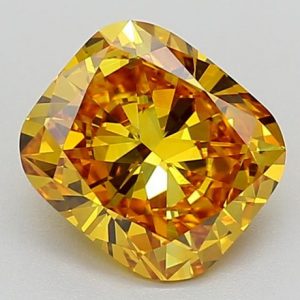 Deep yellowish-orange lab-grown diamond