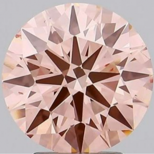 Round diamond with a light pink appearance