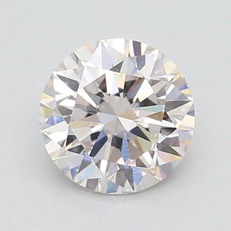 Round diamond with an extremely faint pink appearance