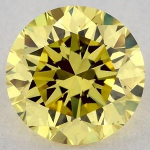 Radiant-cut yellow diamond photographed face-up