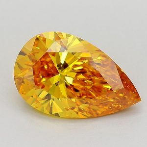 Saffron-orange lab-grown diamond