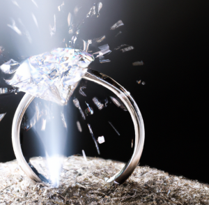 Illustration of a diamond ring being damaged