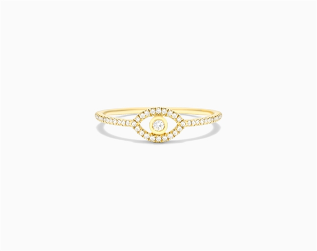 Evil eye diamond ring