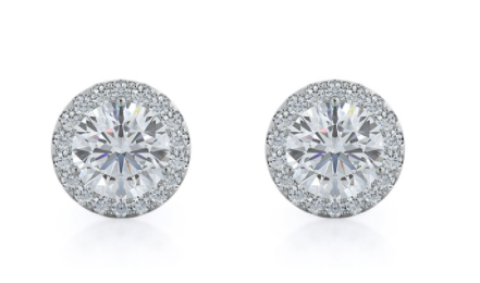 Lab-grown diamond halo earrings under $1,000