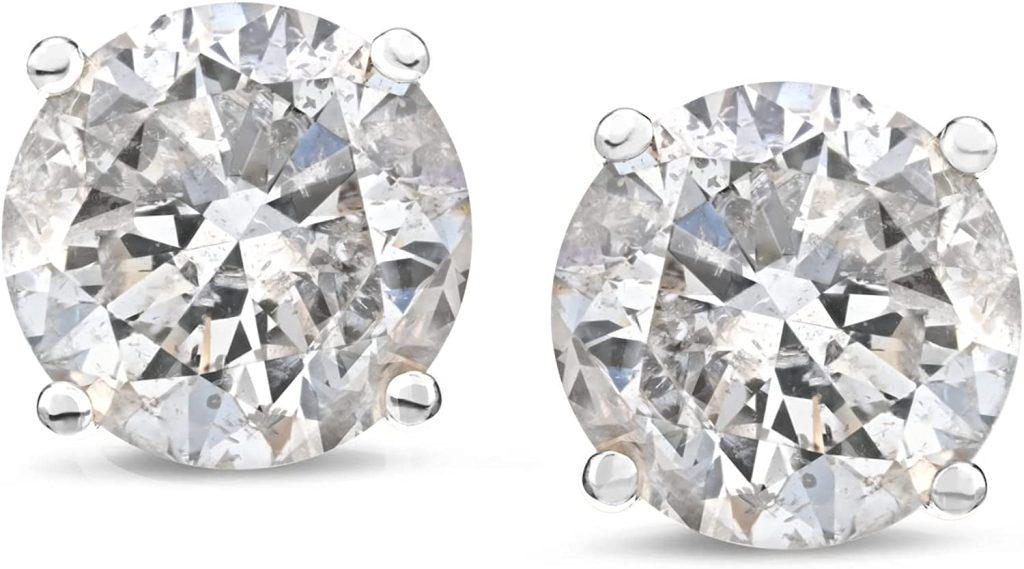 In this case, Amazon's own brand shows what is probably an honest image of very low-grade lab diamonds. Don't buy this!