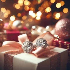 Lab-grown diamond earrings for a holiday gift