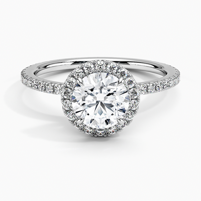 Waverly-style round lab-grown diamond engagement ring from Brilliant Earth