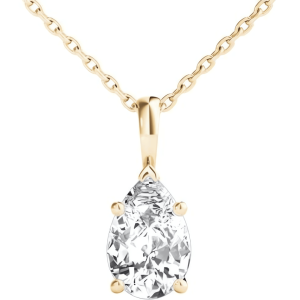 Pear-shaped solitaire pendant in yellow gold
