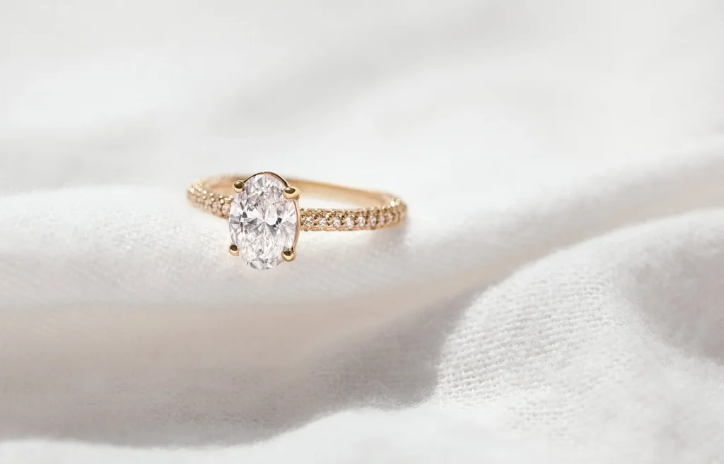 Lab-grown diamond engagement ring