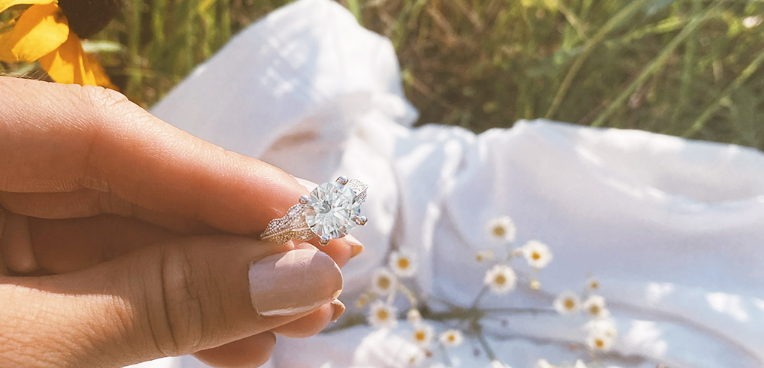 Lab-grown diamond engagement rings in several setting styles