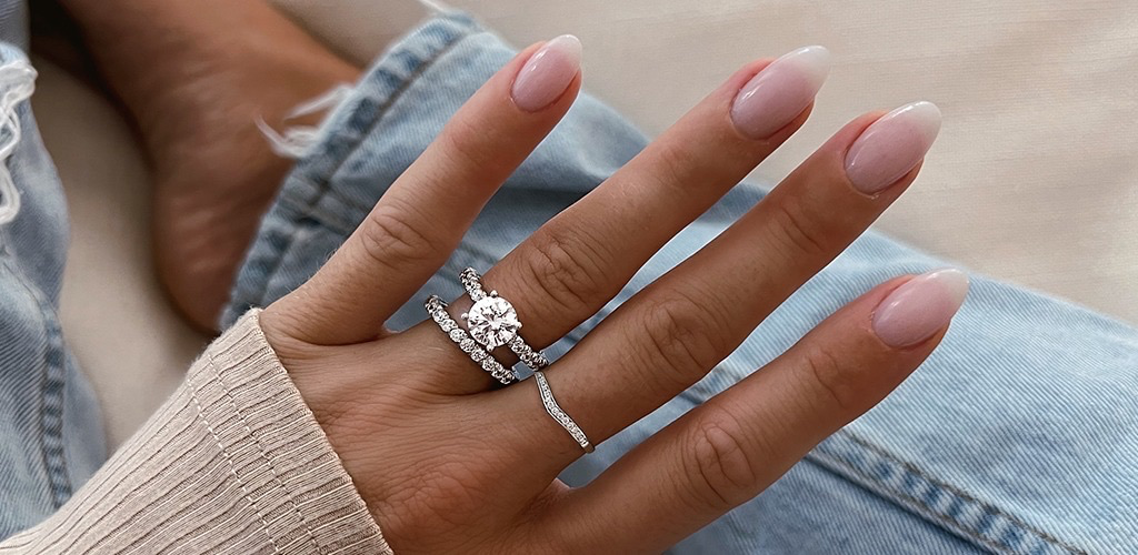 Lab-grown diamond engagement ring