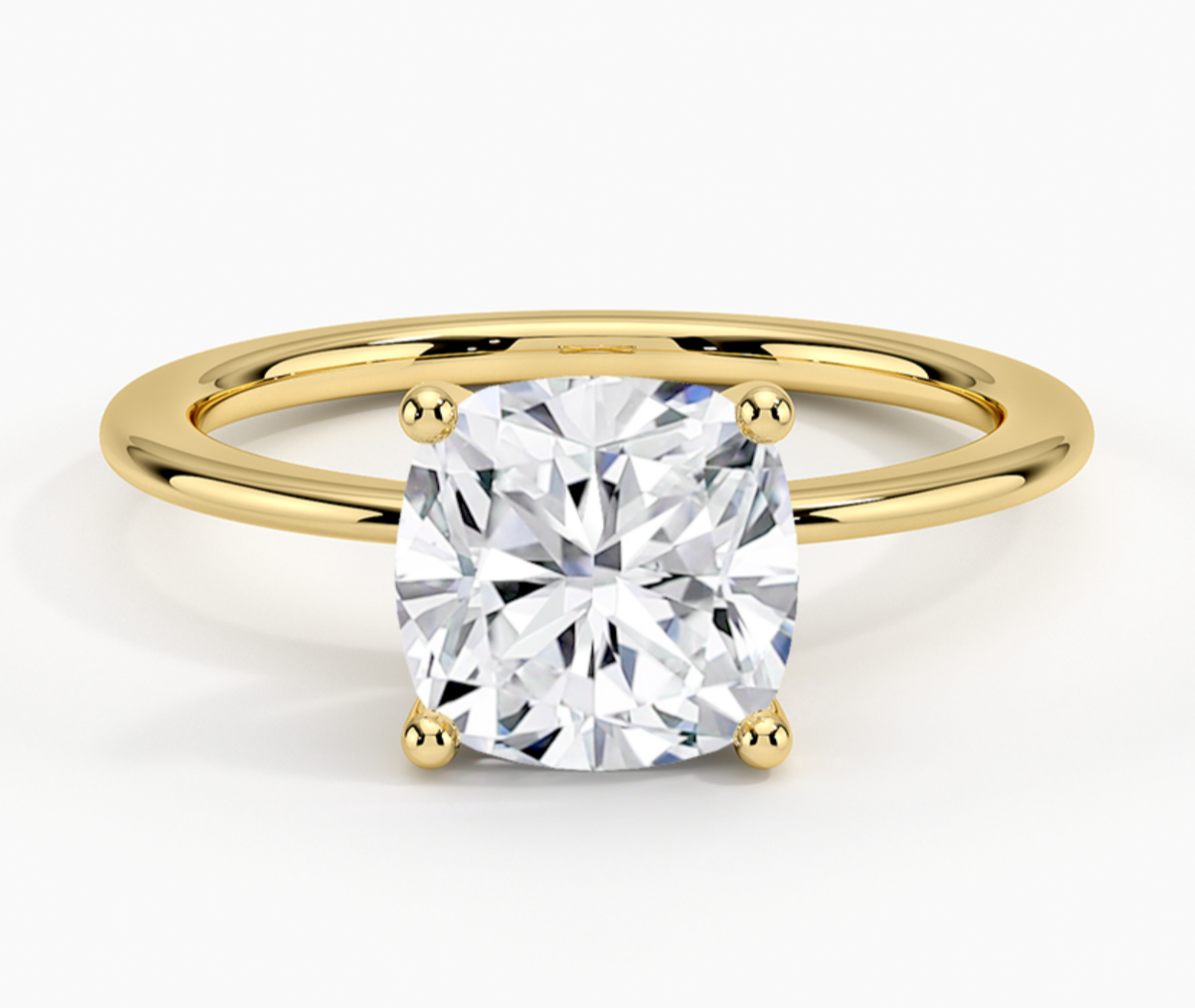 Cushion-cut diamond shown face-up