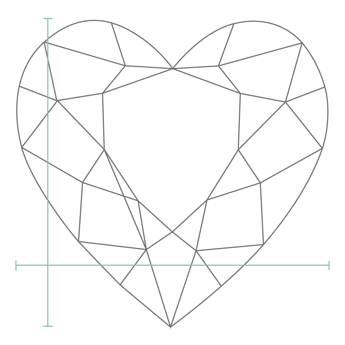 Heart-shaped lab-grown diamond shown face-up