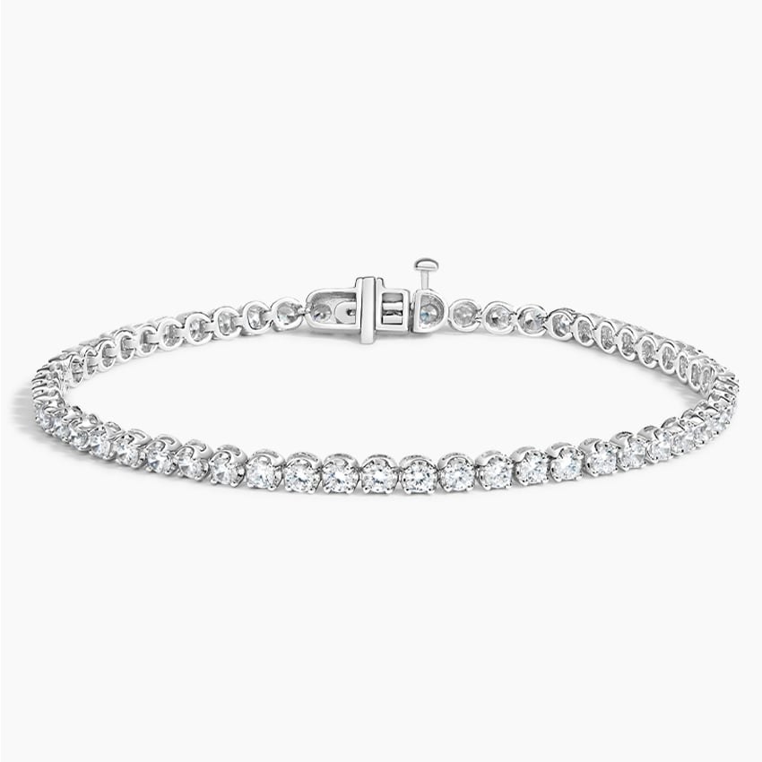 Two-carat lab-grown diamond tennis bracelet in white gold