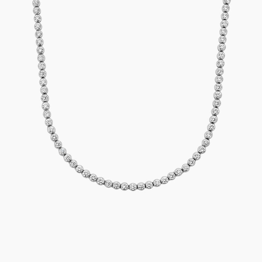 Brilliant Earth Colette tennis necklace with round bezel-set diamonds in white gold