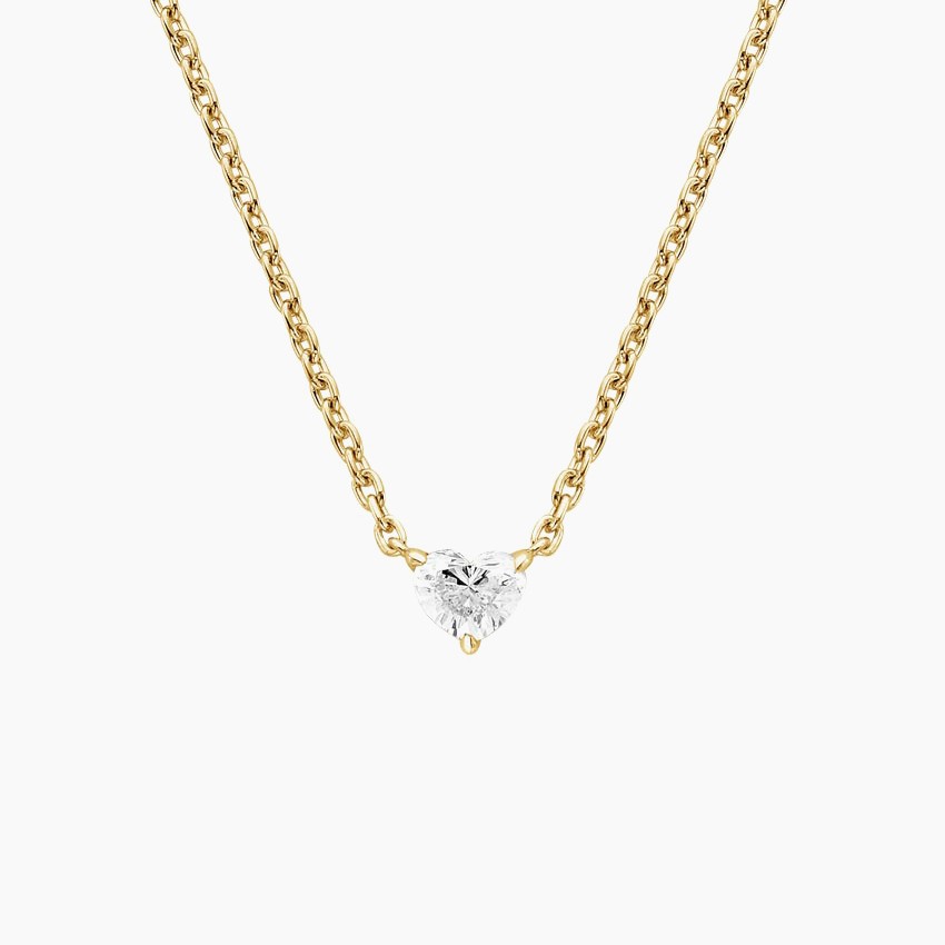 Heart-shaped lab-grown diamond pendant in yellow gold from Brilliant Earth