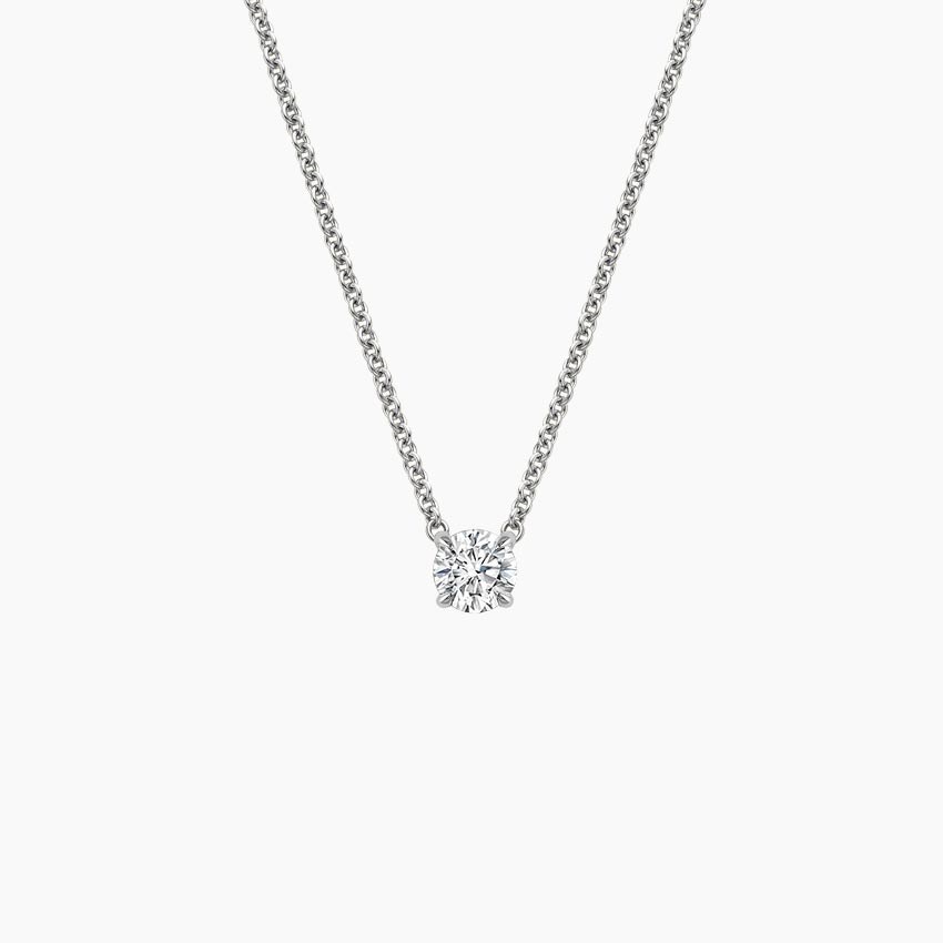 Quarter-carat lab-grown diamond solitaire pendant in white gold