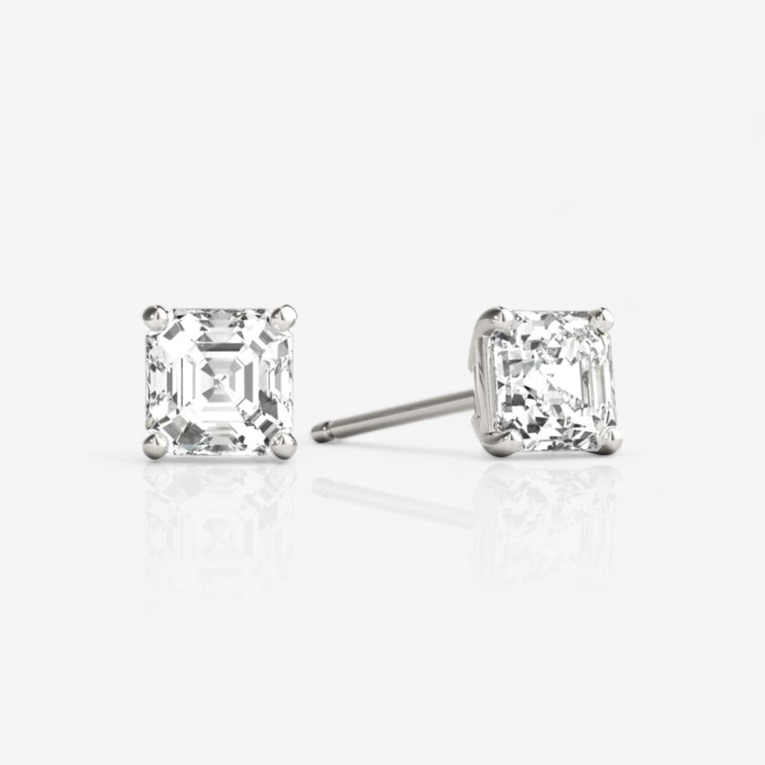 Asscher-cut lab-grown diamond stud earrings from Ritani
