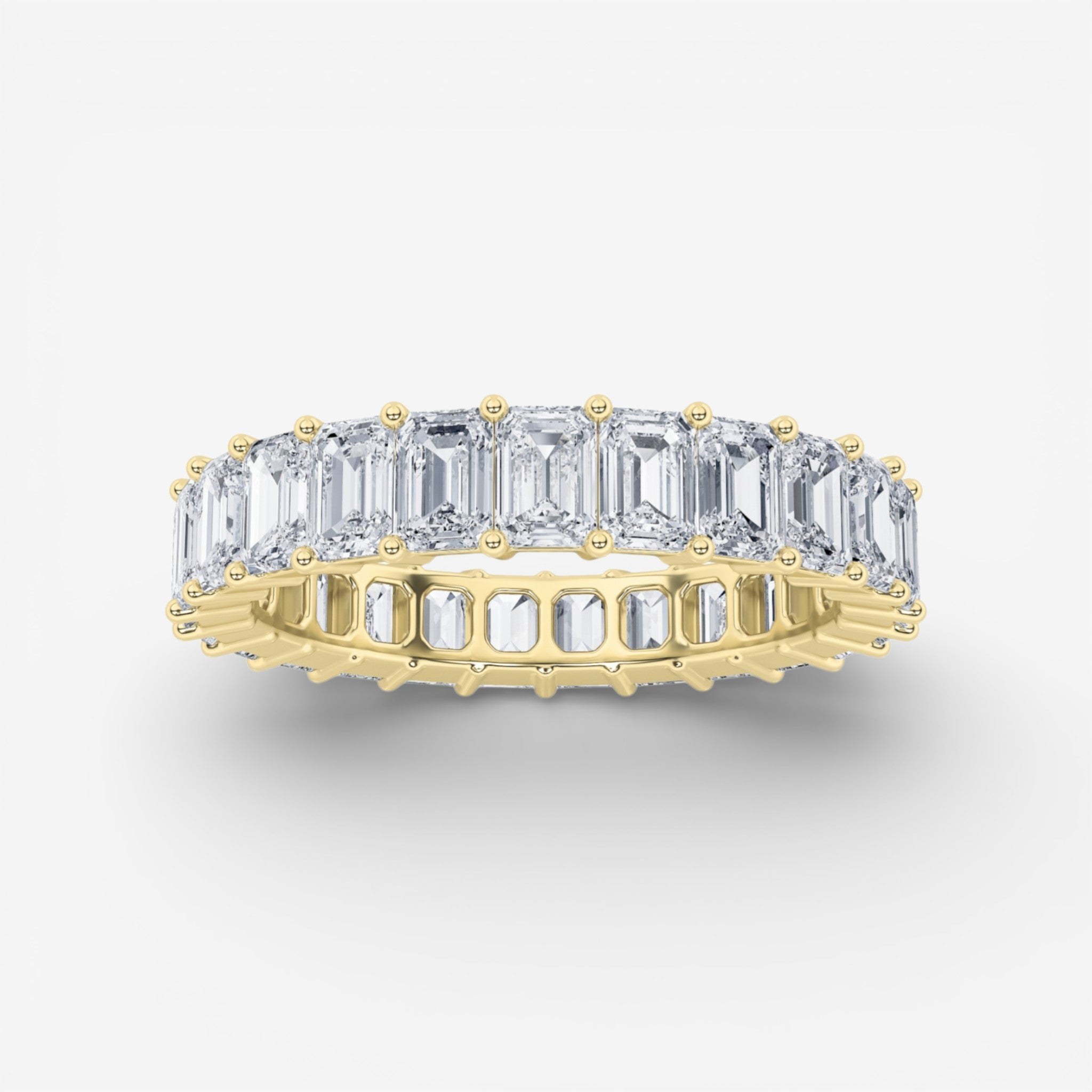 Emerald-cut lab-grown diamond eternity band from Ritani
