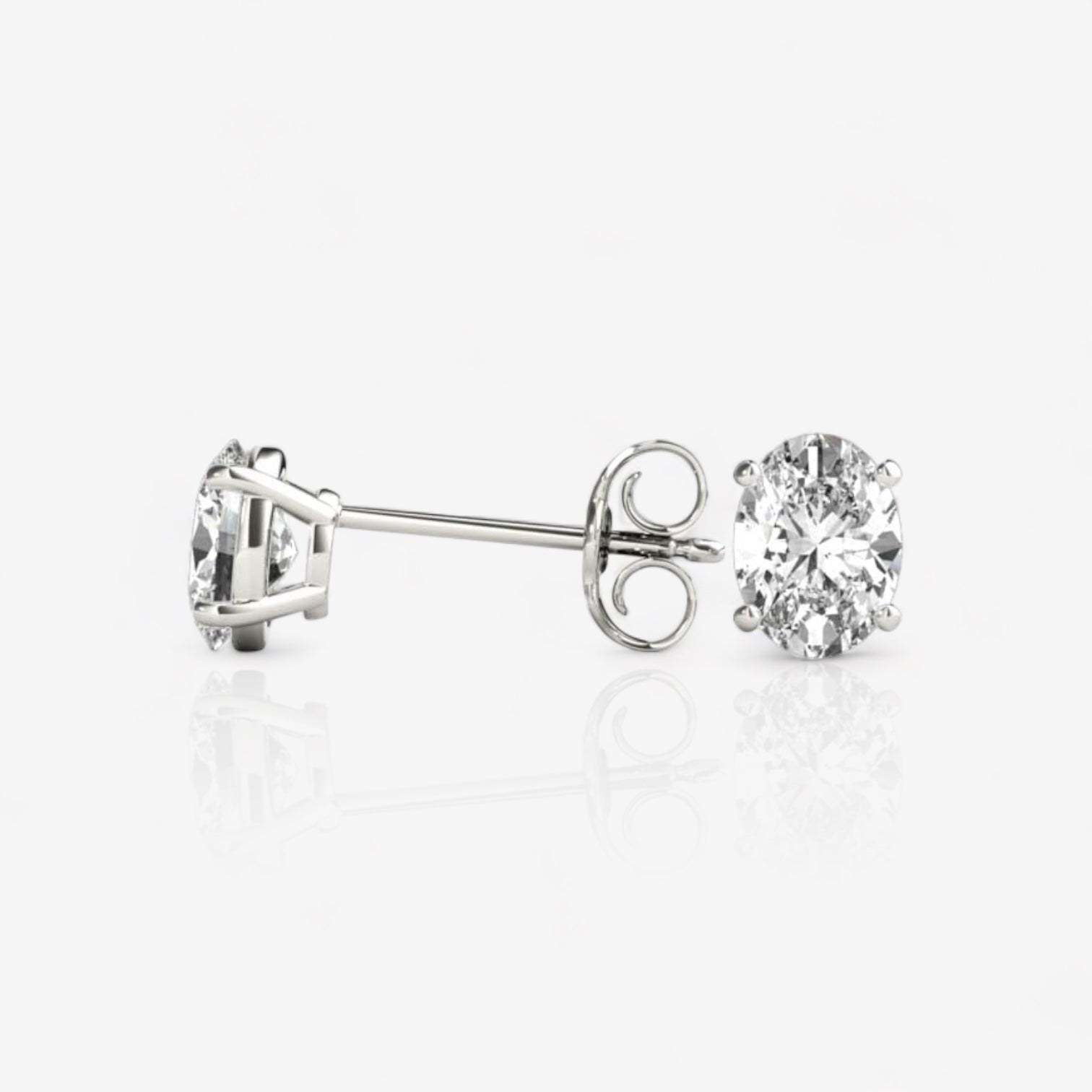Oval lab-grown diamond stud earrings from Ritani