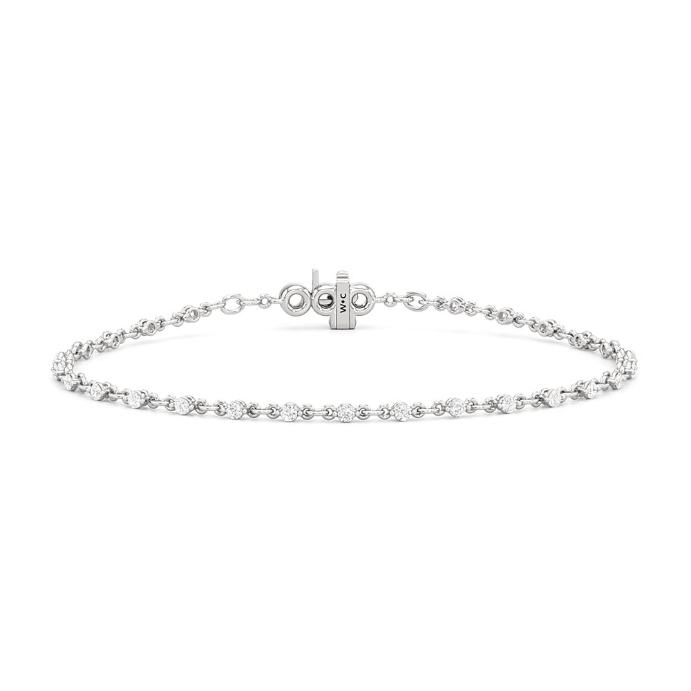 Lab-grown diamond chain-link bracelet in white gold