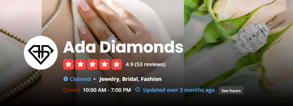 Yelp feedback collected during our Ada Diamonds research