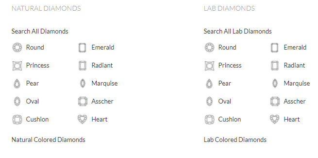 Mined and lab-grown diamond options in our Barkev's research