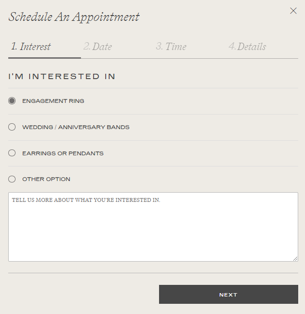 Virtual appointment booking at Clean Origin
