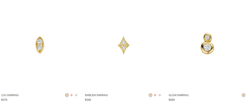 Entry-price Kimaï jewelry at the time of our comparison