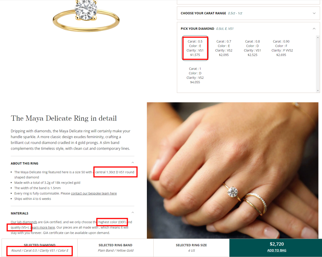Kimaï engagement-ring options in our research