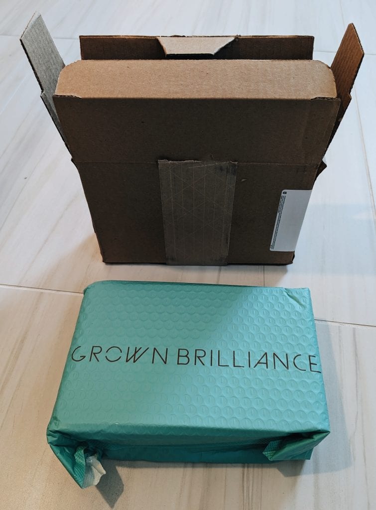 Outer shipping package from our Grown Brilliance purchase