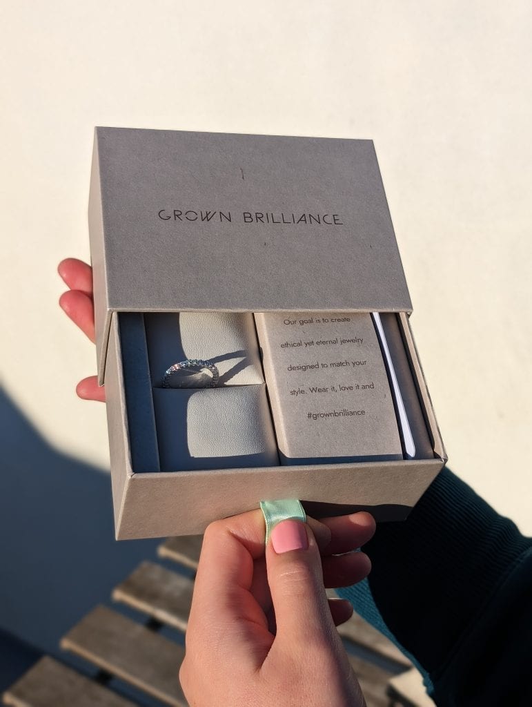 Recycled presentation materials from a Grown Brilliance order