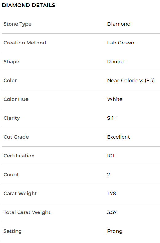 Grown Brilliance product details used in our comparison