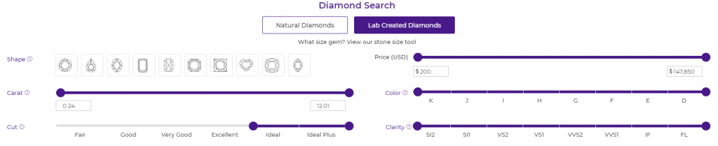 GemsNY lab-diamond inventory from our dated search