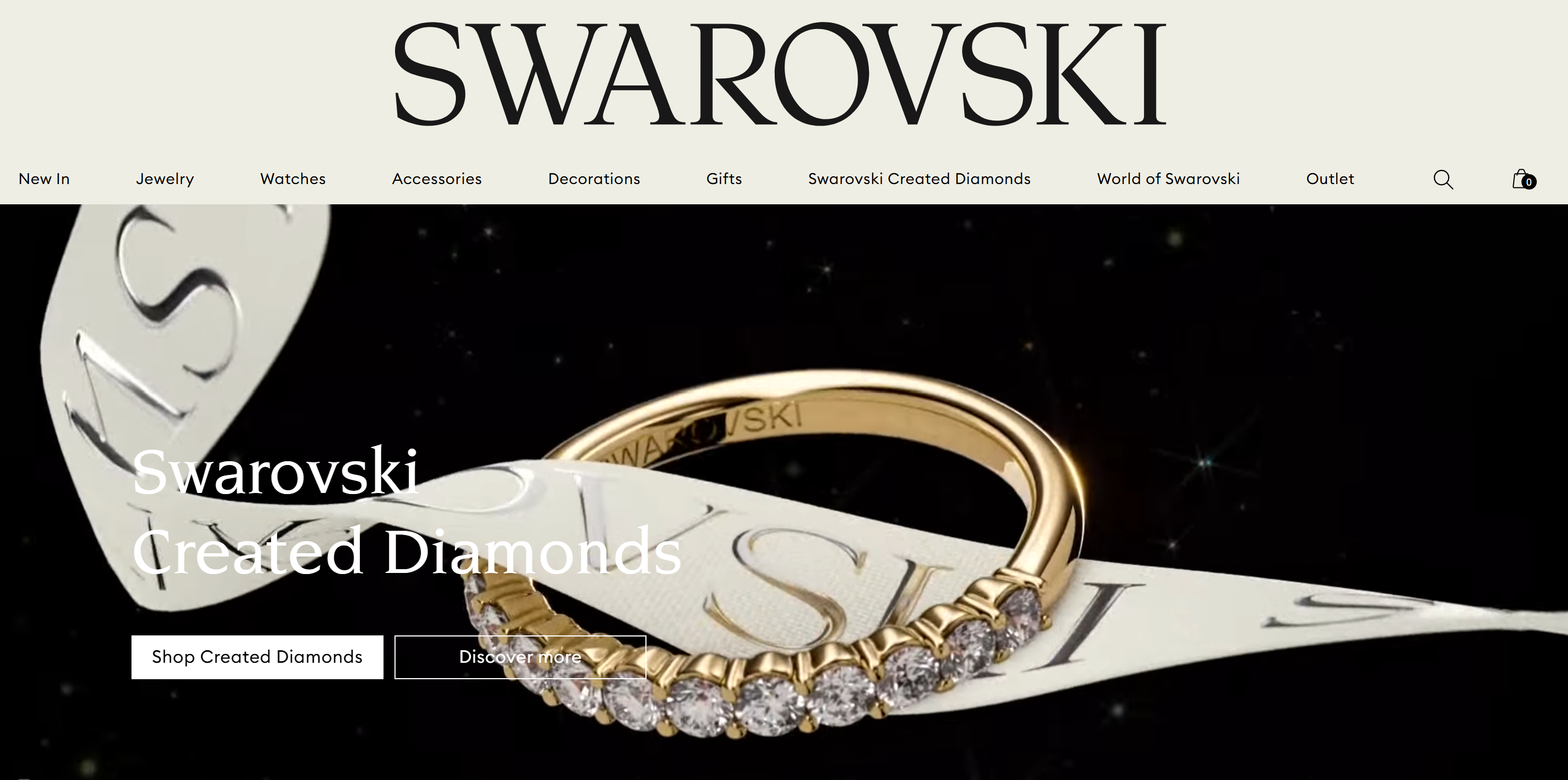 Swarovski Created Diamonds collection page