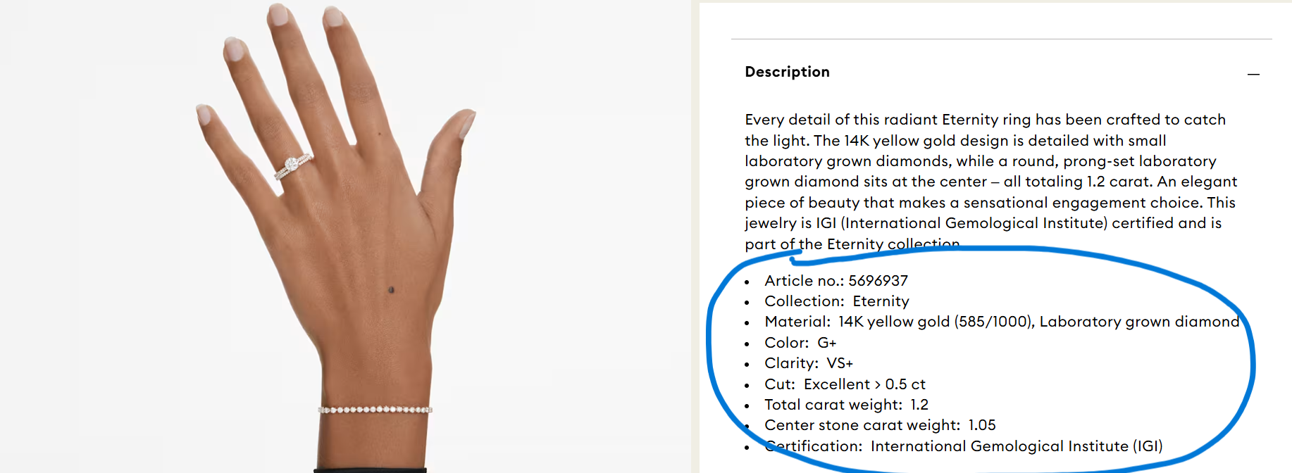 Swarovski ring quality details