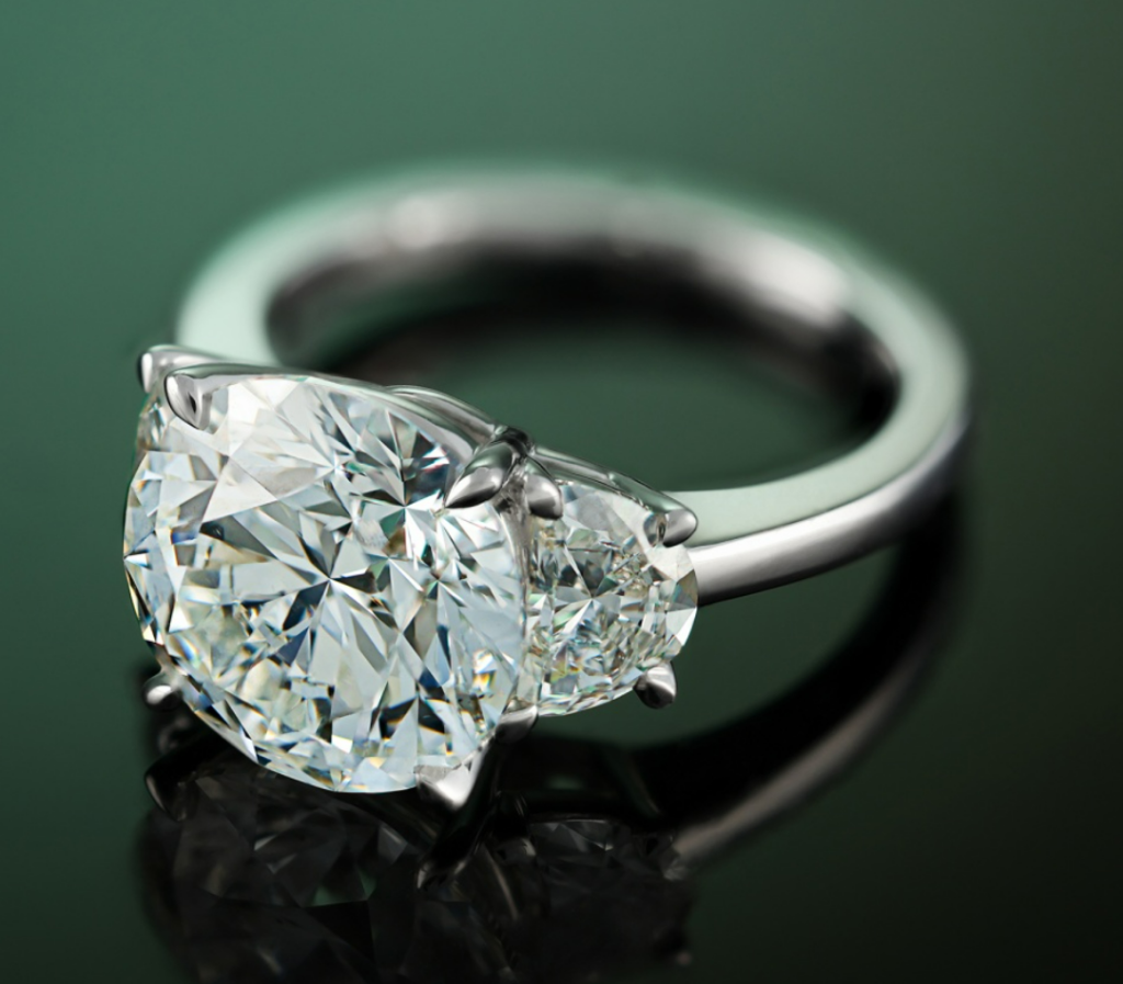 One of the smaller pieces in the Grown Brilliance High Jewelry collection, an 8-carat lab diamond ring.