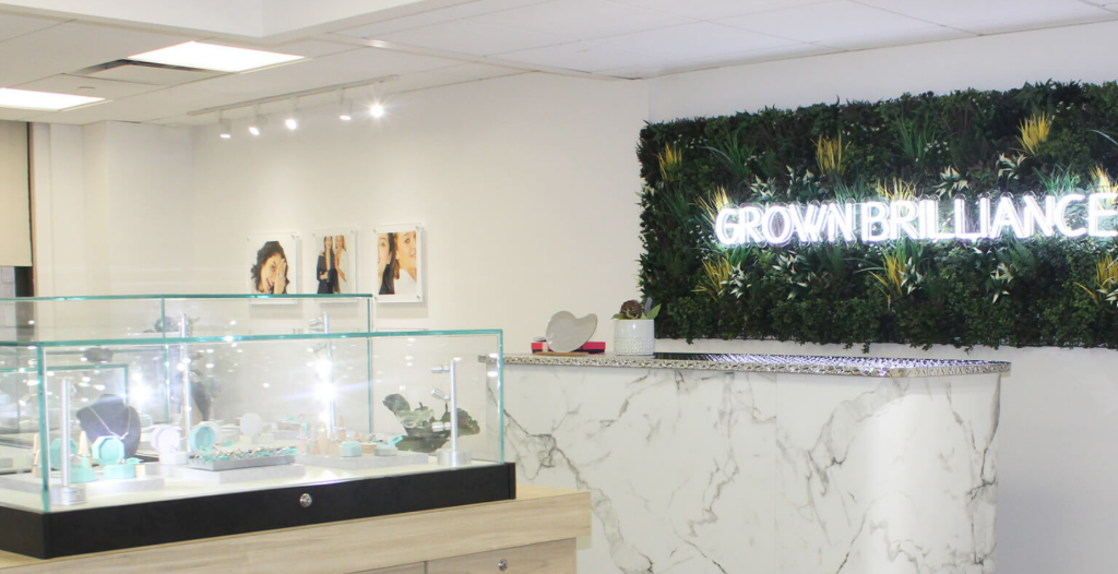 Grown Brilliance's showroom which we compare in our Grown Brilliance vs. Jared review.