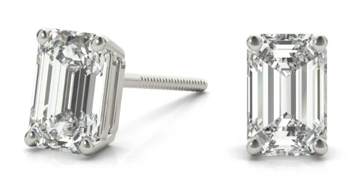 Lab diamond emerald cut studs from Clean Origin are a great holiday present.