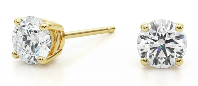 Lab diamond four prong studs from Clean Origin are a perfect gift for the holidays.